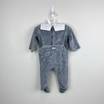 Load image into Gallery viewer, Jacadi Paris Gray Velour Footie 6 Months
