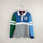 Load image into Gallery viewer, Mini Boden Applique Color Block Varsity Rugby Shirt 9-10
