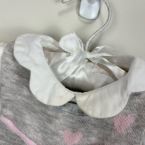 Mayoral Baby Gray Heart Footie 4-6 Months