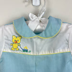 Load image into Gallery viewer, Vintage Blue Teddy Bear Romper 3-6 Months
