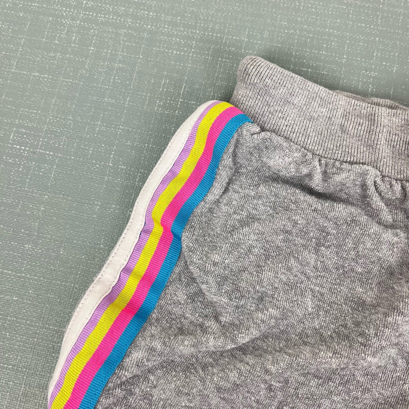 Mini Boden Retro Rainbow Towelling Shorts 8