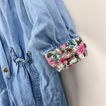 Load image into Gallery viewer, Vintage Baby Beluga New York Floral Denim Jumpsuit Romper 12 Months
