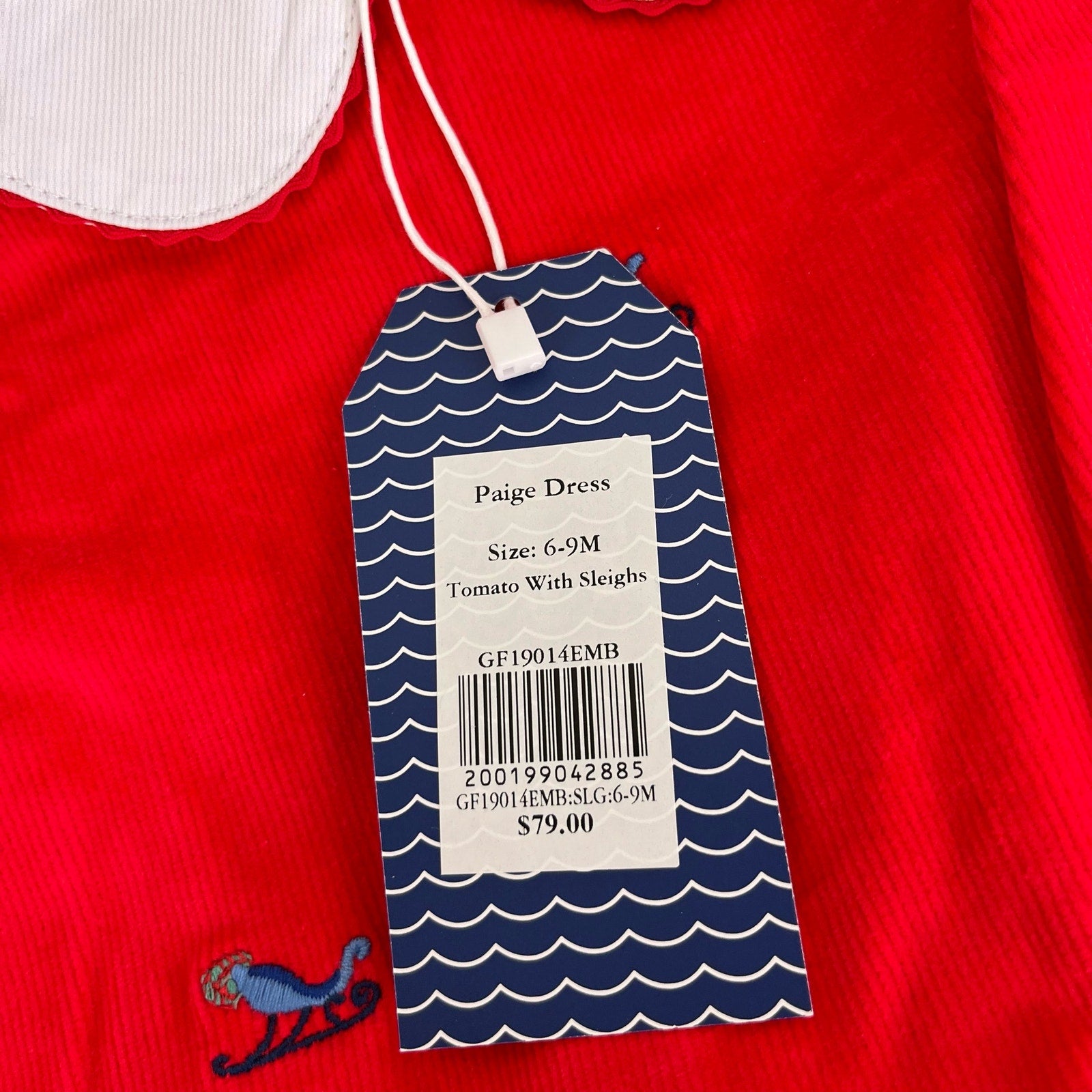 Classic Prep Childrenswear Paige Dress Tomato Red with Sleighs 6-9 Months NWT