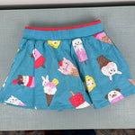 Load image into Gallery viewer, Mini Boden Fun Print Cotton Jersey Skort Blue Ice Cream Animals 6-7
