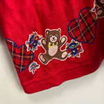 Load image into Gallery viewer, Vintage After the Stork Red Teddy Bear Dress 24 Months
