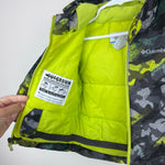 Load image into Gallery viewer, Columbia Frosty Slope Ski Jacket City Grey Brushed Camo/Bright Chartreuse 2T
