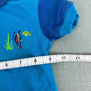 Vintage McBabyBlue Fish Polo Shirt 0-3 Months