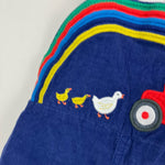 Load image into Gallery viewer, Mini Boden Woven Logo Overall Set Starboard Blue Farm 18-24 Months
