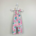 Load image into Gallery viewer, Vintage Baby Girl Pastel Patchwork Overalls

