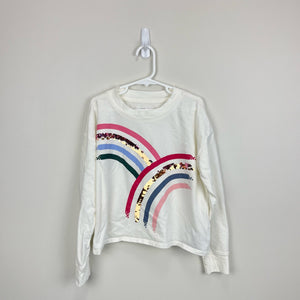 Gap Kids Double Rainbow Sequin T-Shirt Long Sleeve Medium 8