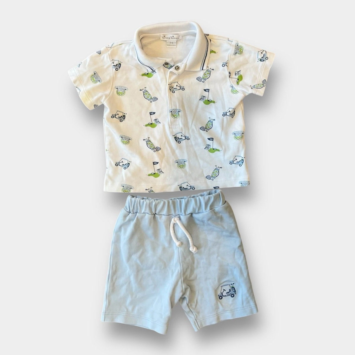 Kissy Kissy Golf Club Blue Bermuda Set 3-6 Months