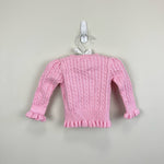 Load image into Gallery viewer, Ralph Lauren Pink Ruffle Cable Knit Cardigan 9 Months
