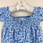 Load image into Gallery viewer, Janie and Jack Baby Floral Smocked Romper Silver Lake Blue 6-12 Months
