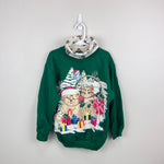Load image into Gallery viewer, Vintage Classic Blues Christmas Cats Sweatshirt 7/8 USA
