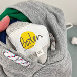 Load image into Gallery viewer, Mini Boden Rainbow Stripe Hoodie Grey Marl 11-12
