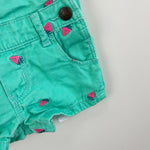 Load image into Gallery viewer, OshKosh B'Gosh Green Strawberry Shortalls 6 Months
