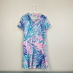 Load image into Gallery viewer, Lilly Pulitzer Girls Mini Sadie Polo Dress Crew Blue Tint Kaleidoscope Coral L 8-10
