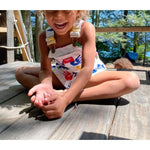 Load image into Gallery viewer, Vintage OshKosh B'gosh Handprint Shortalls 3T USA

