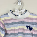 Load image into Gallery viewer, Vintage Healthtex Striped Heart Turtleneck Top 4T USA
