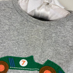 Load image into Gallery viewer, Mini Boden Long Sleeve Gray Applique Race Car Tee Shirt 6-12 Months
