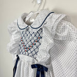 Load image into Gallery viewer, Vintage Polly Flinders Smocked White Ruffle Dress 3T
