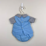 Load image into Gallery viewer, Vintage Mayfair Kids Blue Elephant Diaper Shirt Set Newborn
