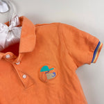 Load image into Gallery viewer, Mayoral Baby Back Print Polo Shirt Better Cotton Orange Puppy 24 Months
