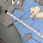 Load image into Gallery viewer, Vintage Mayfair Kids Blue Elephant Diaper Shirt Set Newborn
