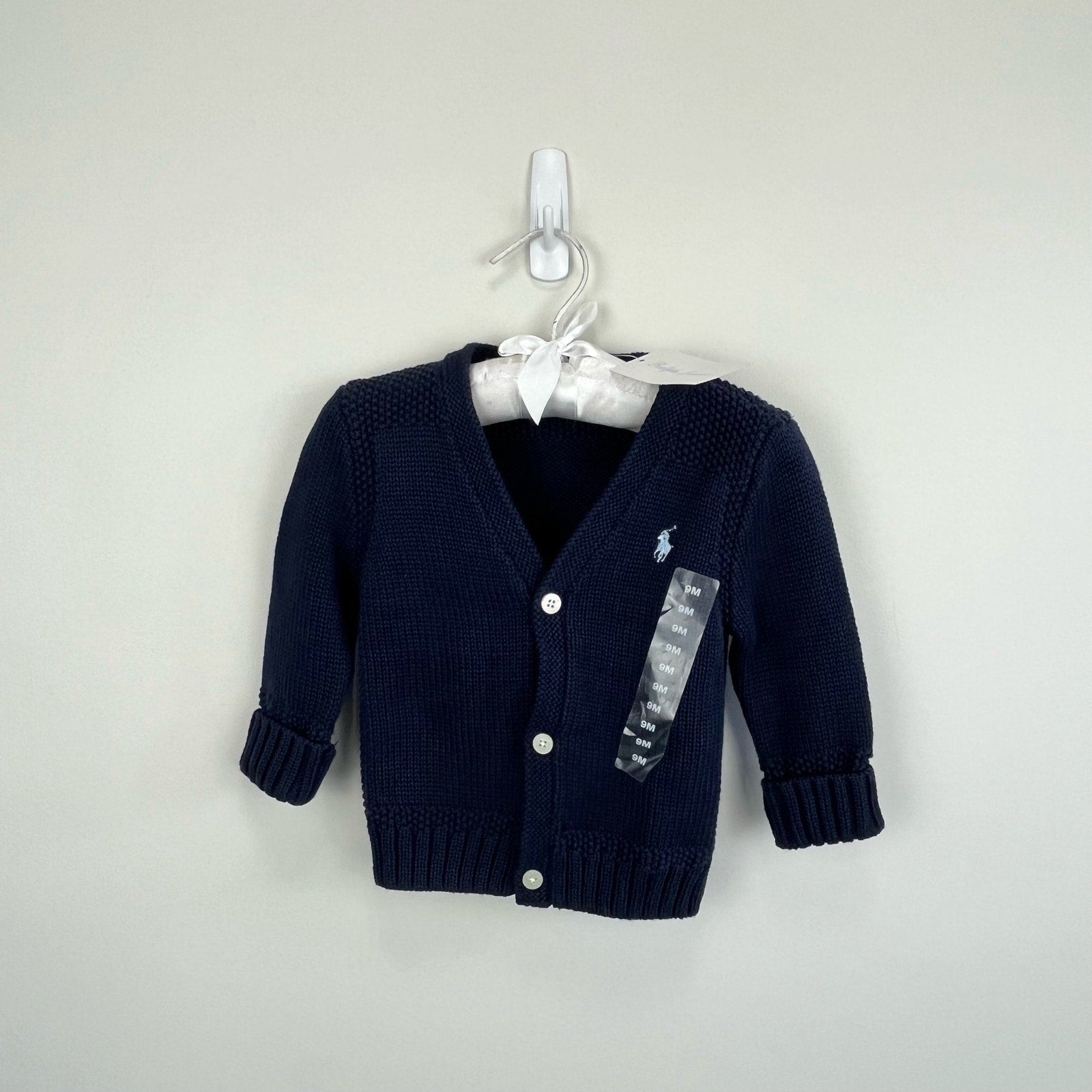 Ralph Lauren Navy Blue Cardigan Sweater 9 Months NWT