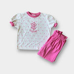 Load image into Gallery viewer, Vintage Health-tex Pink Polka Dot Flower Outfit 3T USA
