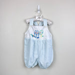 Load image into Gallery viewer, A Tiny Tots Original Blue Stripe Bear Shortall Romper 24 Months

