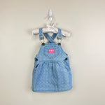 Load image into Gallery viewer, Vintage OshKosh B'gosh Blue Floral Jumper Dress 18 Months USA
