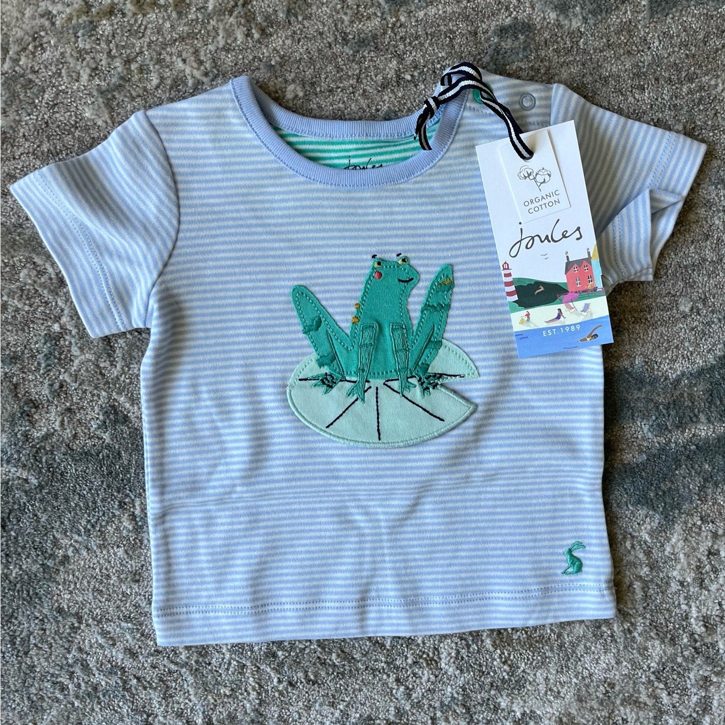 Joules Byron Blue Frog Trouser Set 3-6 Months NWT