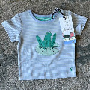 Joules Byron Blue Frog Trouser Set 3-6 Months NWT