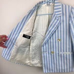 Load image into Gallery viewer, Vintage Monsieur Adolfo Blue Striped Blazer 5T USA
