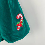Load image into Gallery viewer, Vintage Green Candy Cane Suspender Shorts 6 Months
