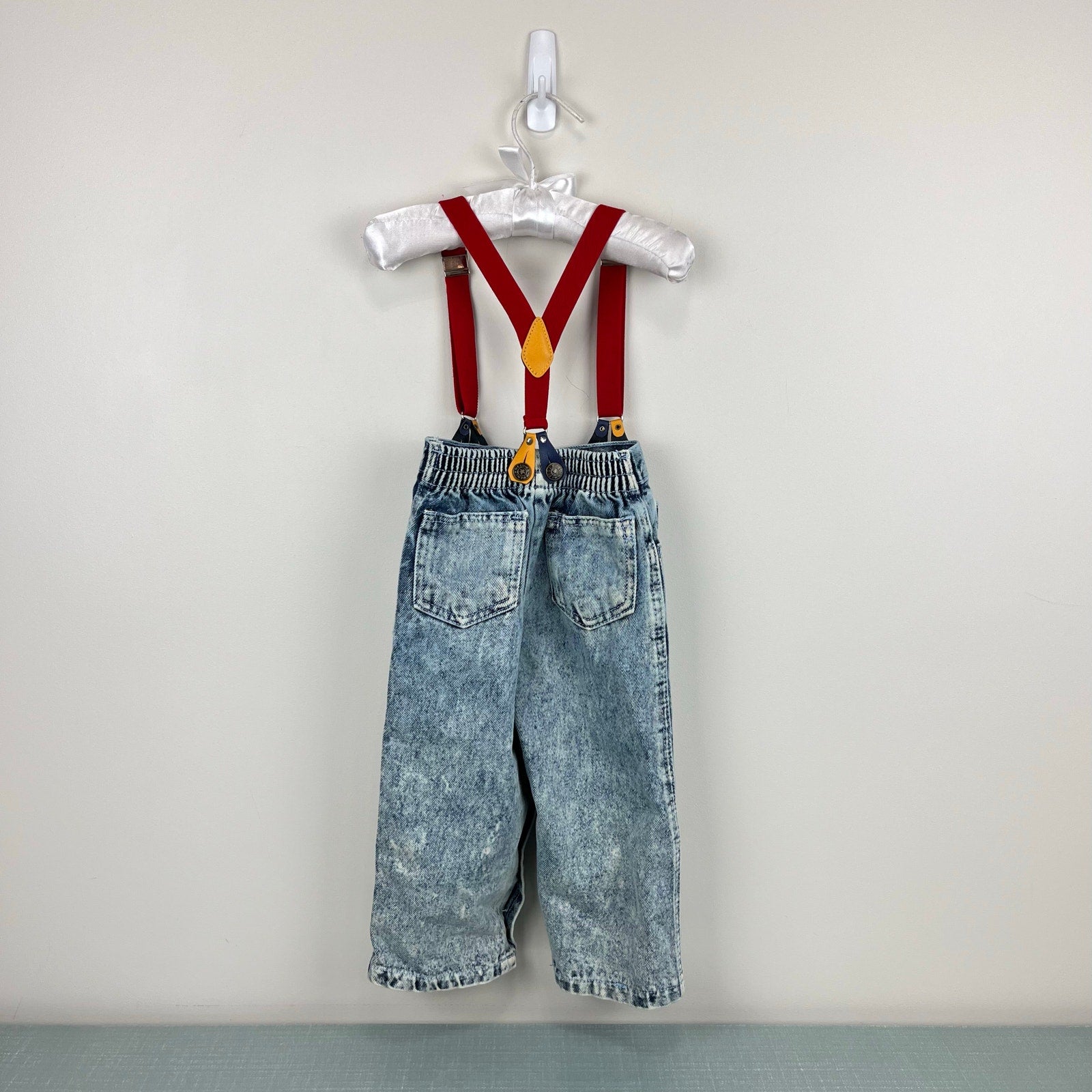 Vintage French Toast Acid Wash Suspender Jeans 18 Months