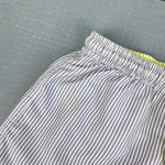 Load image into Gallery viewer, Sunuva Boys Gray &amp; White Striped Swim Trunks 5-6
