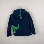 Load image into Gallery viewer, JoJo Maman Bebe Zippered Dinosaur Applique Hoodie Sweatshirt Navy 2-3
