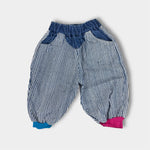 Load image into Gallery viewer, Vintage Little by Little Striped Bubble Jeans 12 Months
