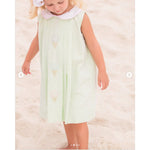 Load image into Gallery viewer, The Proper Peony Green Seersucker Hand Embroidered Sweet Scoop Dress 5T
