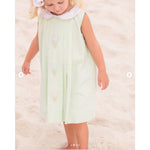 Load image into Gallery viewer, The Proper Peony Green Seersucker Hand Embroidered Sweet Scoop Dress 5T
