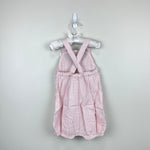 Load image into Gallery viewer, Mini Boden Appliqué Whale Woven Romper Ivory/Pink Ticking Whale 2-3 NWT
