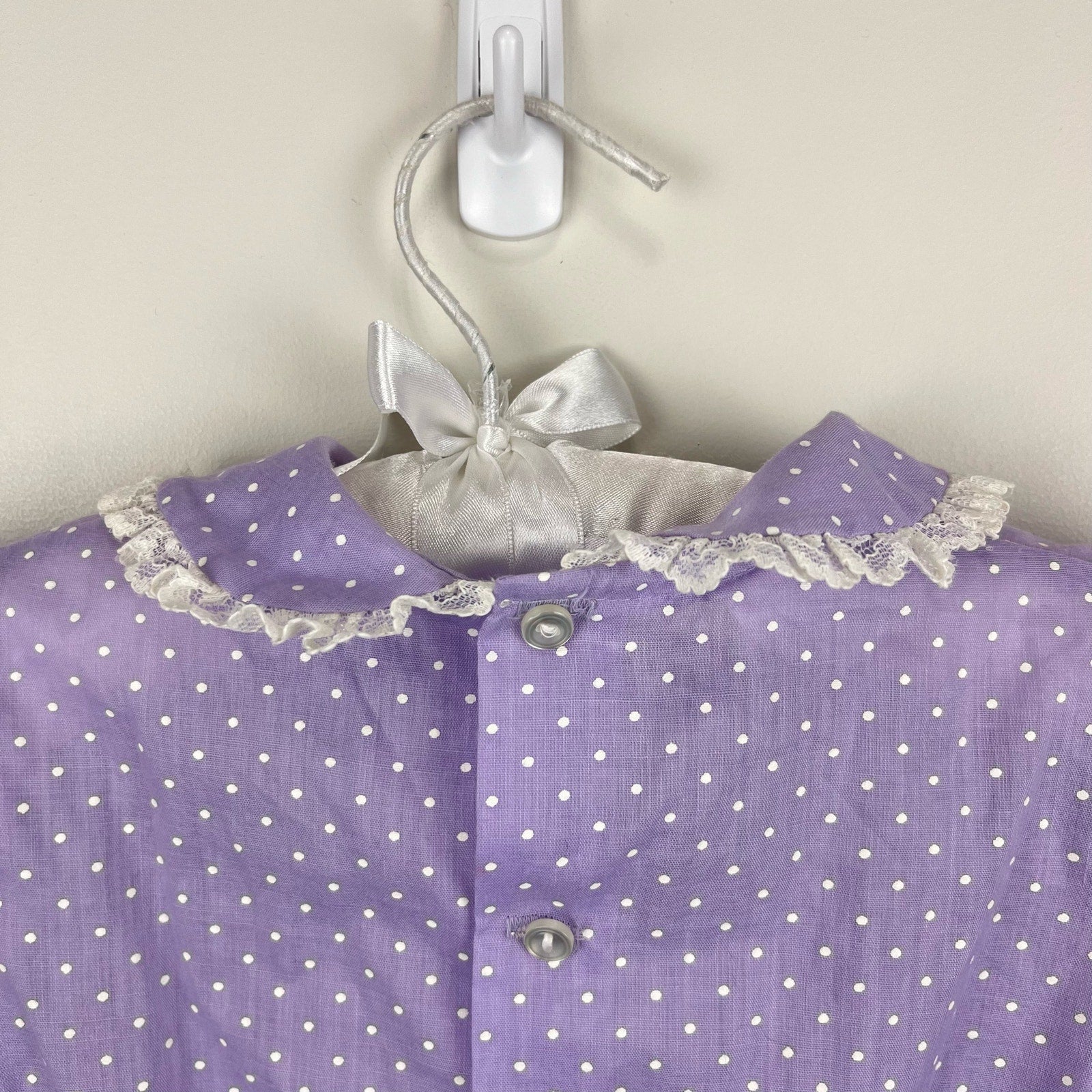 Vintage Polly Flinders Purple Polka Dot Dress 4T