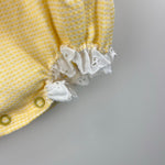 Load image into Gallery viewer, Vintage Carter's Yellow Floral Lace Ruffle Romper 18 Months USA
