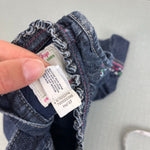 Load image into Gallery viewer, Y2K Vintage Gap Embroidered Flower Heart Denim Jumper Dress 3-6 Months
