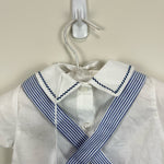 Load image into Gallery viewer, Dr. Kid Blue Striped Shortall Romper Set Newborn NWT
