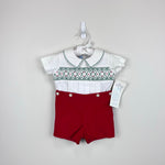 Load image into Gallery viewer, Vintage Vive-La-Fete Smocked Button On Shortall Romper 9 Months NWT
