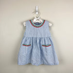 Load image into Gallery viewer, Vintage Samara Blue Gingham Stripe Cherry Dress 2T
