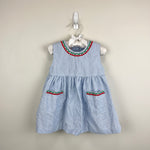 Load image into Gallery viewer, Vintage Samara Blue Gingham Stripe Cherry Dress 2T
